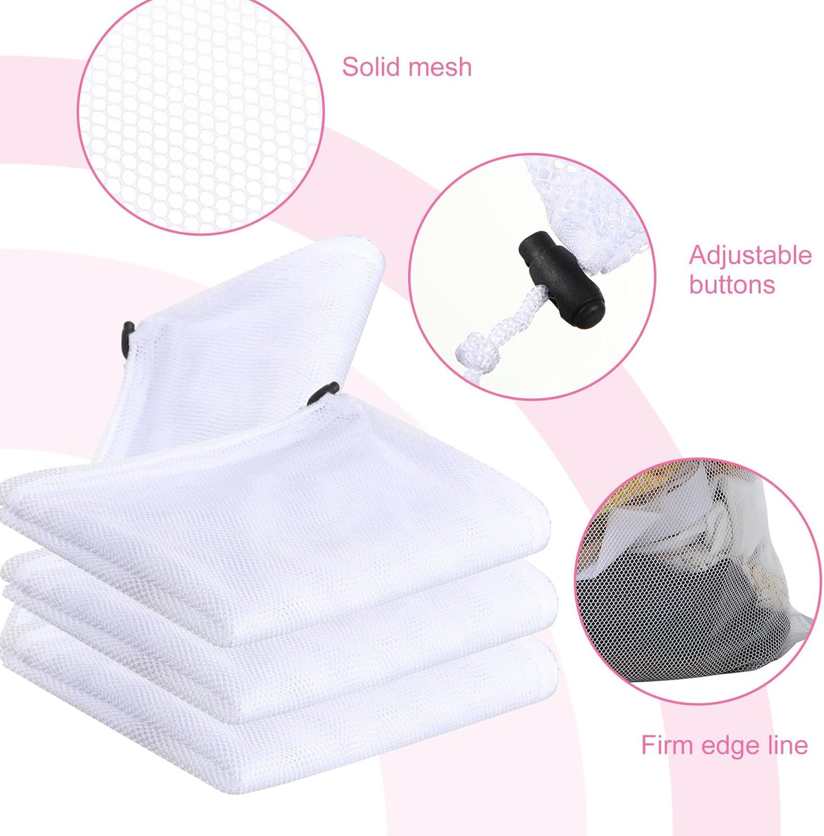 Berlune 30 Pack 24 x 36 Inches Large Mesh Bags for Laundry, Wash bags, Sturdy Mesh Material Closed
