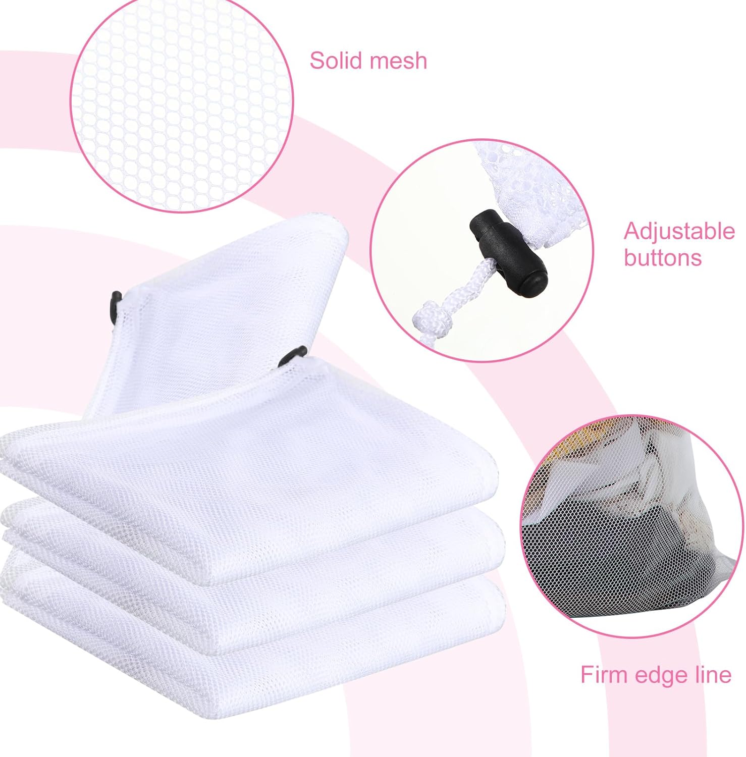 Berlune 30 Pack 24 x 36 Inches Large Mesh Bags for Laundry, Wash bags, Sturdy Mesh Material Closed