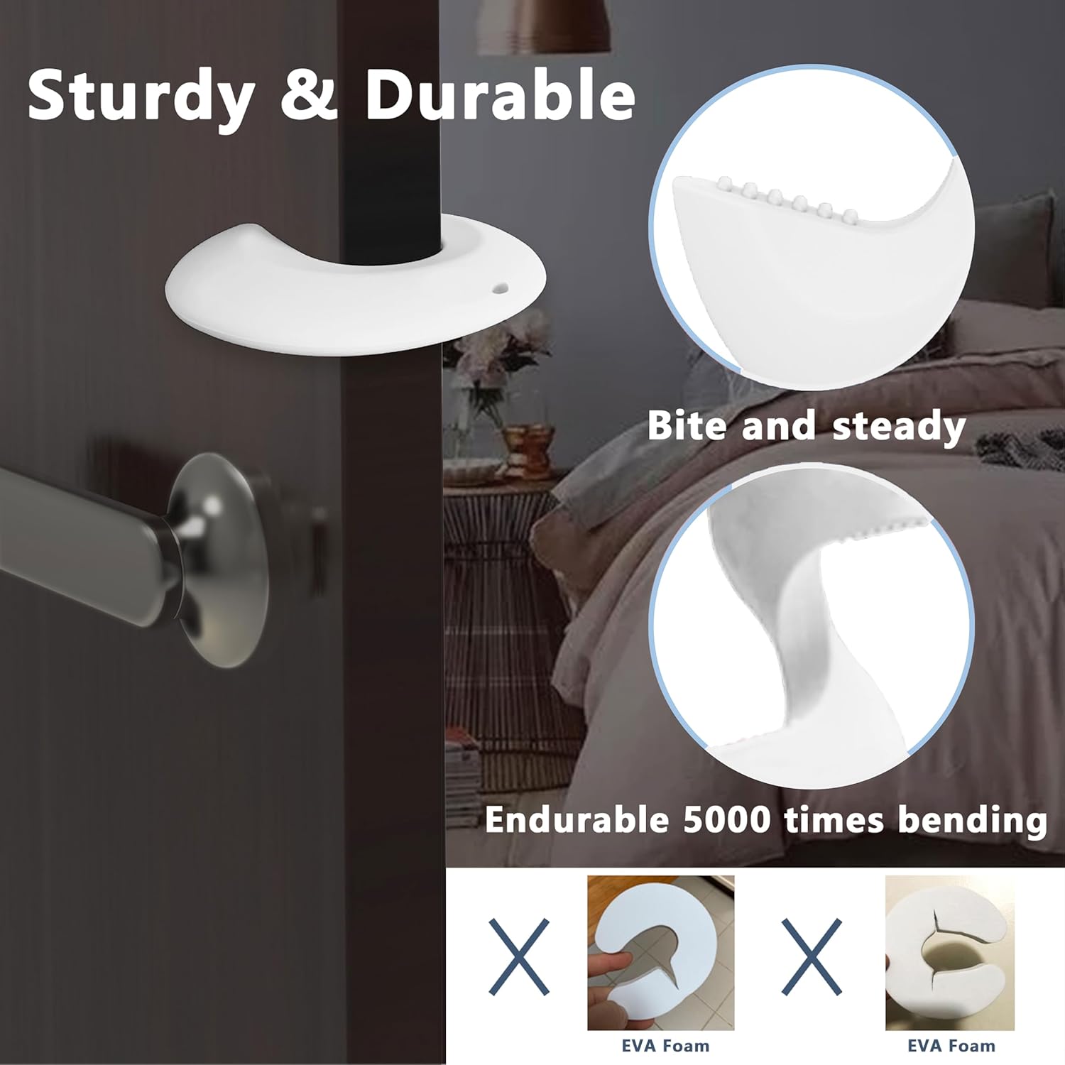 Silicone Door Pinch Guard and Door Slam Stopper, Durable Finger Pinch Guard, Prevents Pinch