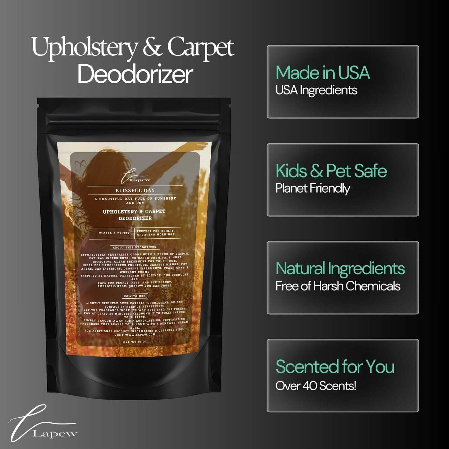 Blissful Day Carpet Freshener Powder: Powerful Odor Eliminator for Home, Upholstery Deodorizer