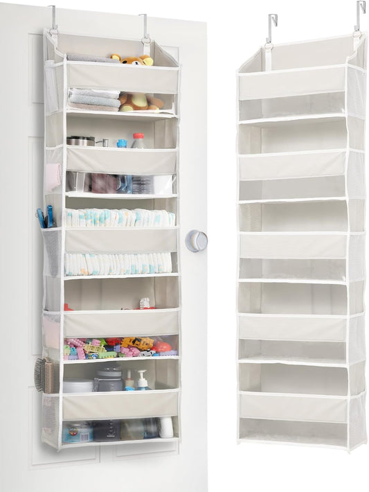ULG 1-Pack Over Door Organizer with 5 Large Pockets 10 Mesh Side Pockets, 44 lbs Weight Capacity