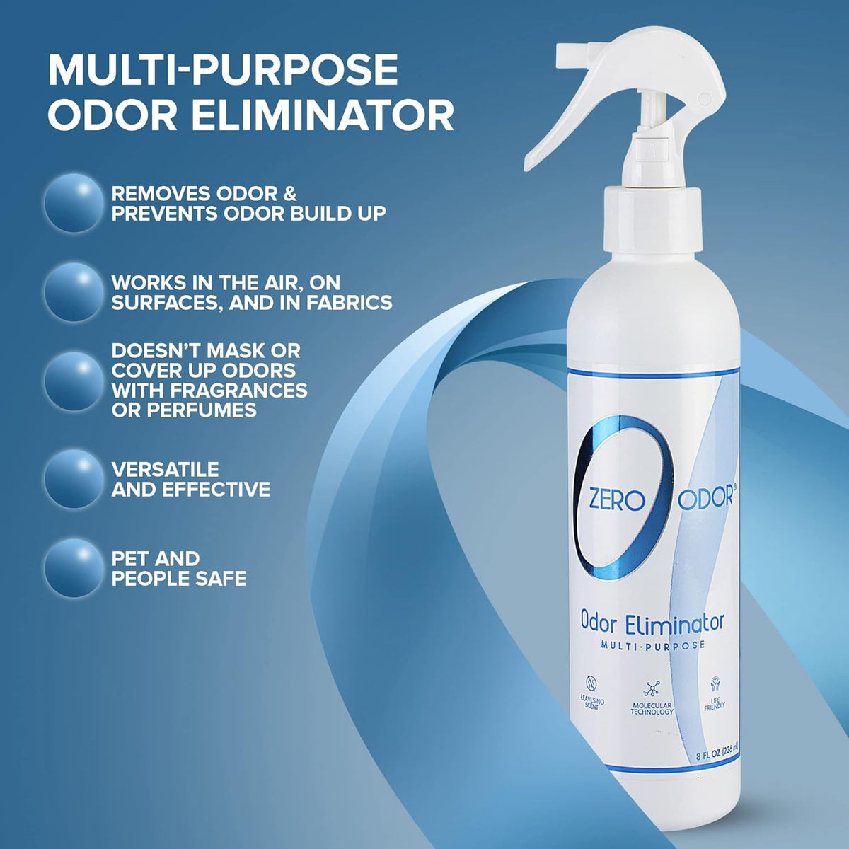 Zero Odor Multi-Purpose Odor Eliminator - Eliminate Air & Surface Odor – Patented Technology Best