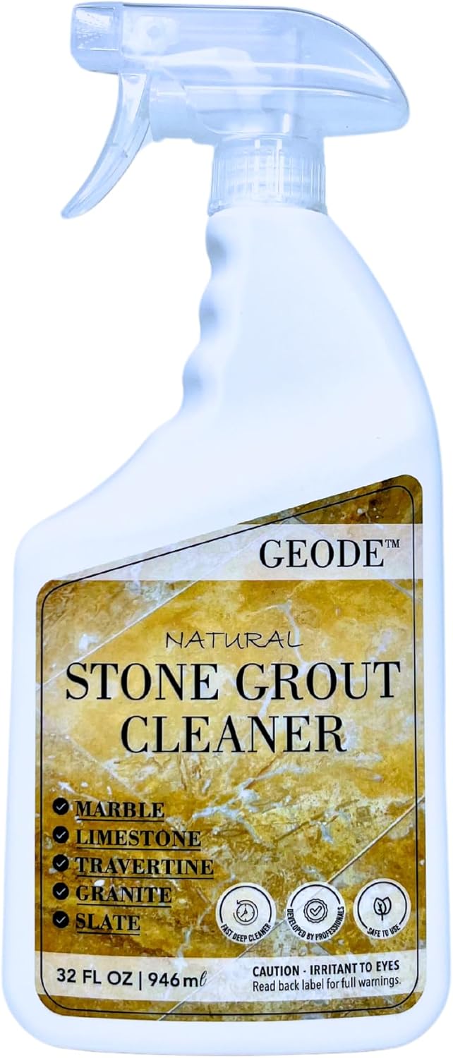 Natural Stone Grout Cleaner, Safe for Marble, Travertine, Limestone, Tile Spray on Grout Cleaner.