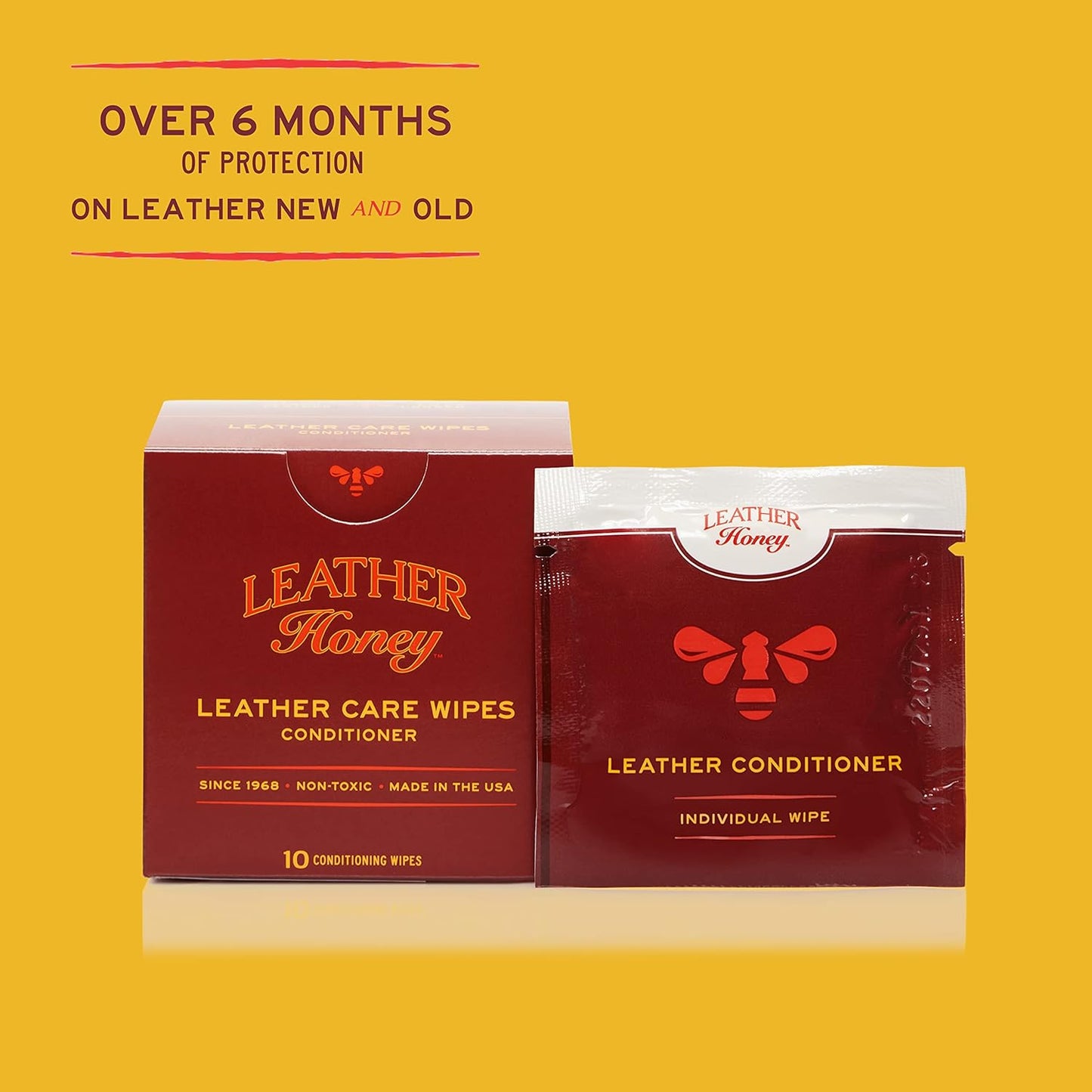 Leather Honey Conditioner Wipes: Restore Leather On-The-Go. Protect & Condition Any Color of