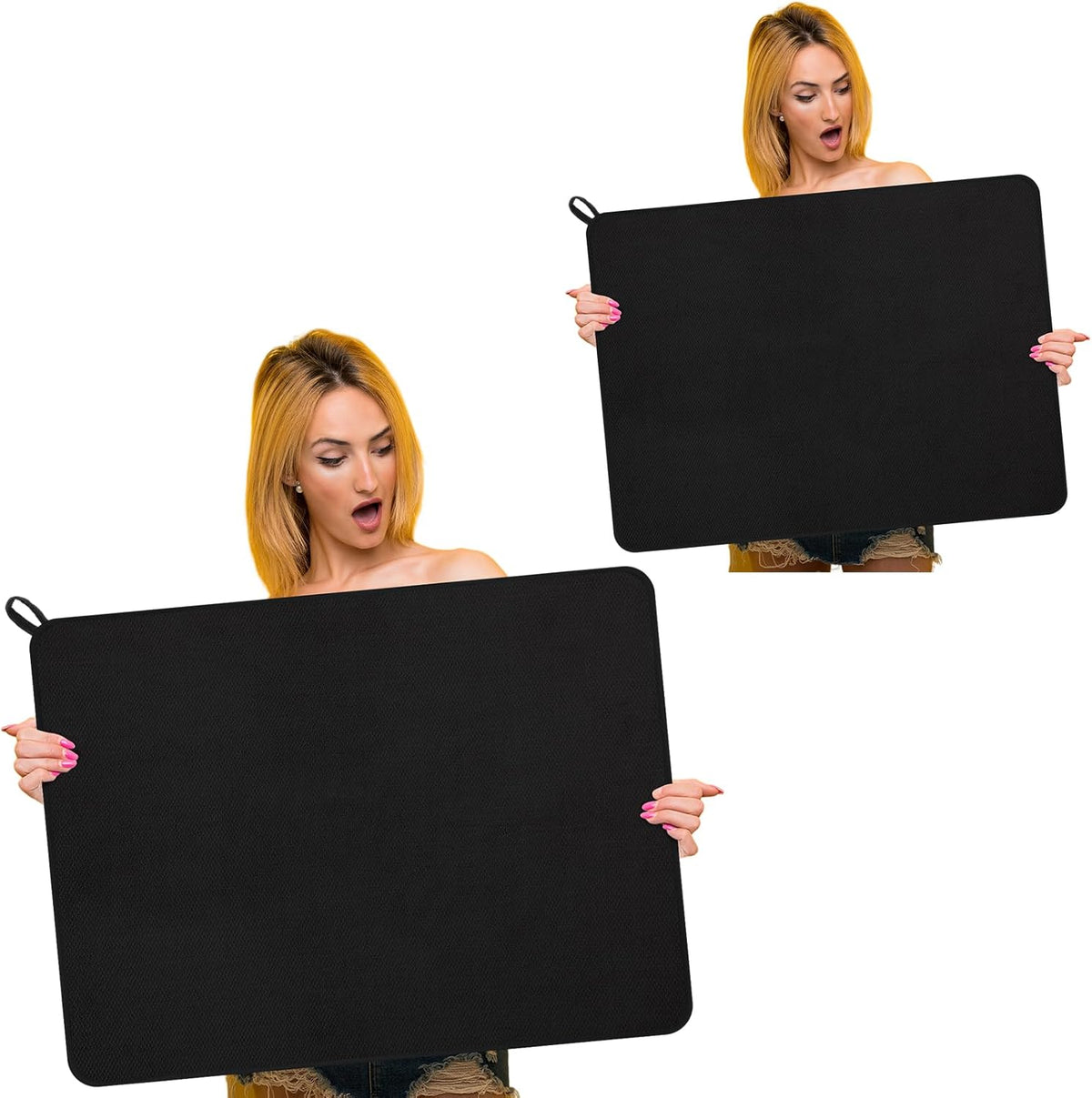 Hushee 2 Pack Extra Large Dish Drying Mat Microfiber Absorbent Dish Drying Pad Large Size Dishes