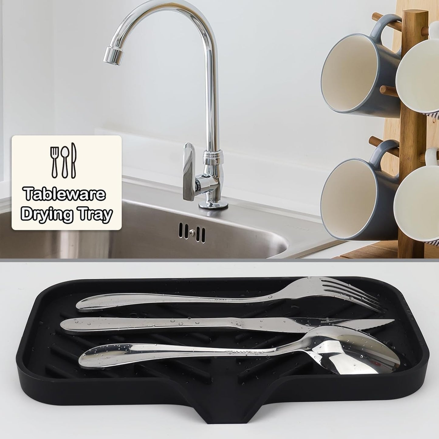 Yasmen Silicone Bathroom Soap Dishes, Sink Sponge Holder for Kitchen, Rubber Soap Dish with Drain