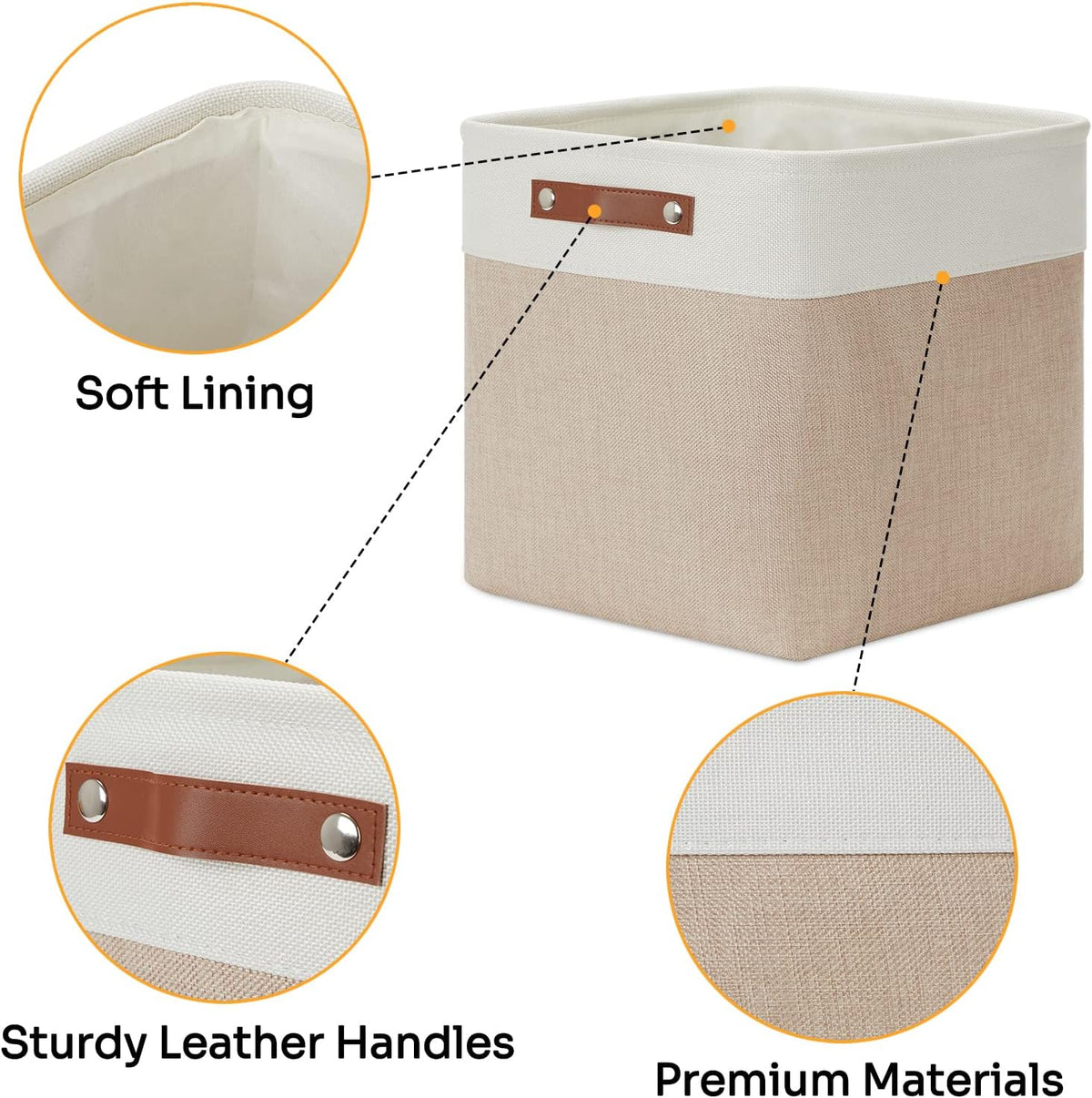 DULLEMELO Fabric Storage Cubes,13 inch Cube Stroage Bins for Empty Gift Basket,Toy Nursery Storage