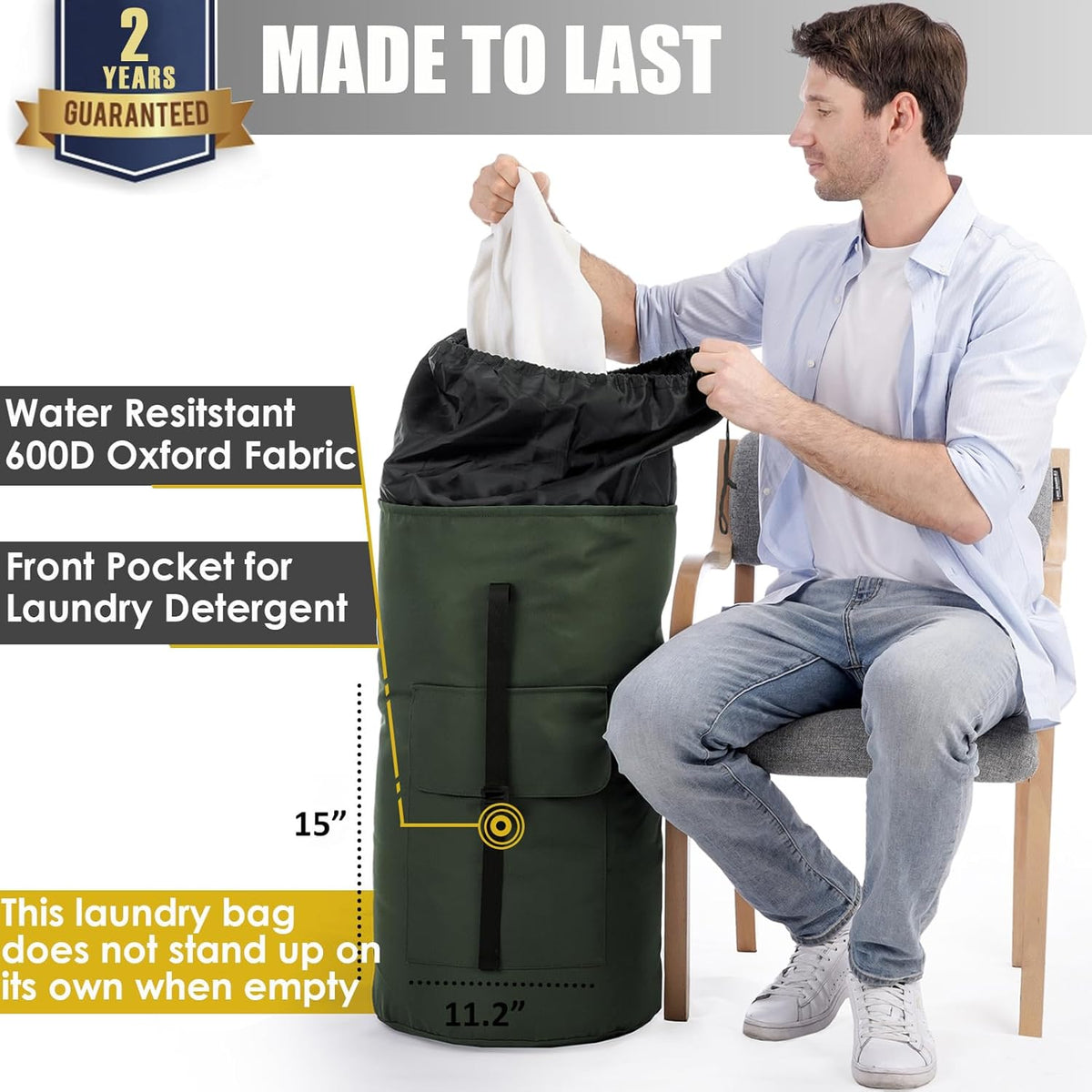 Laundry Bags Extra Large Heavy Duty, 115L Laundry Backpack, Sturdy Laundry Bag with Shoulder