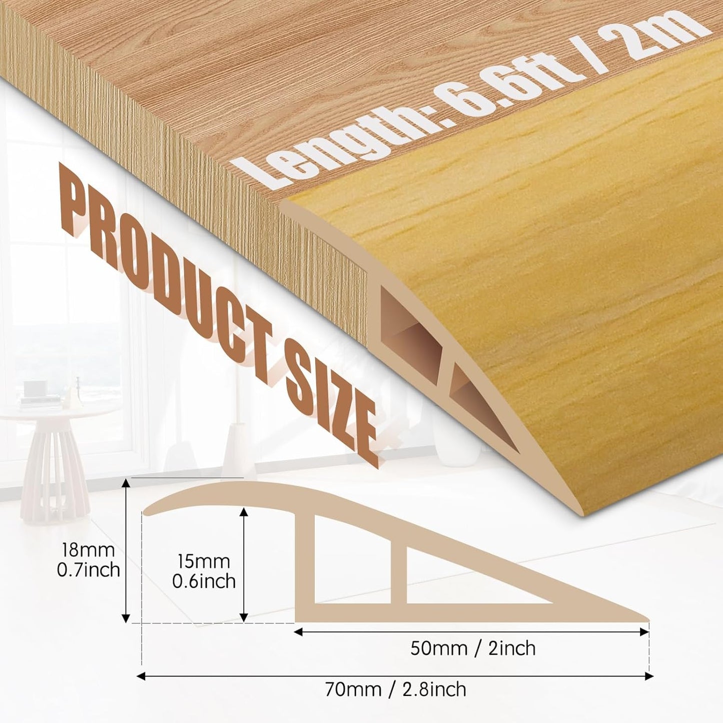 Floor Transition Strip Door Threshold 79" Floor Transition Reducer Trim on The Edges Threshold
