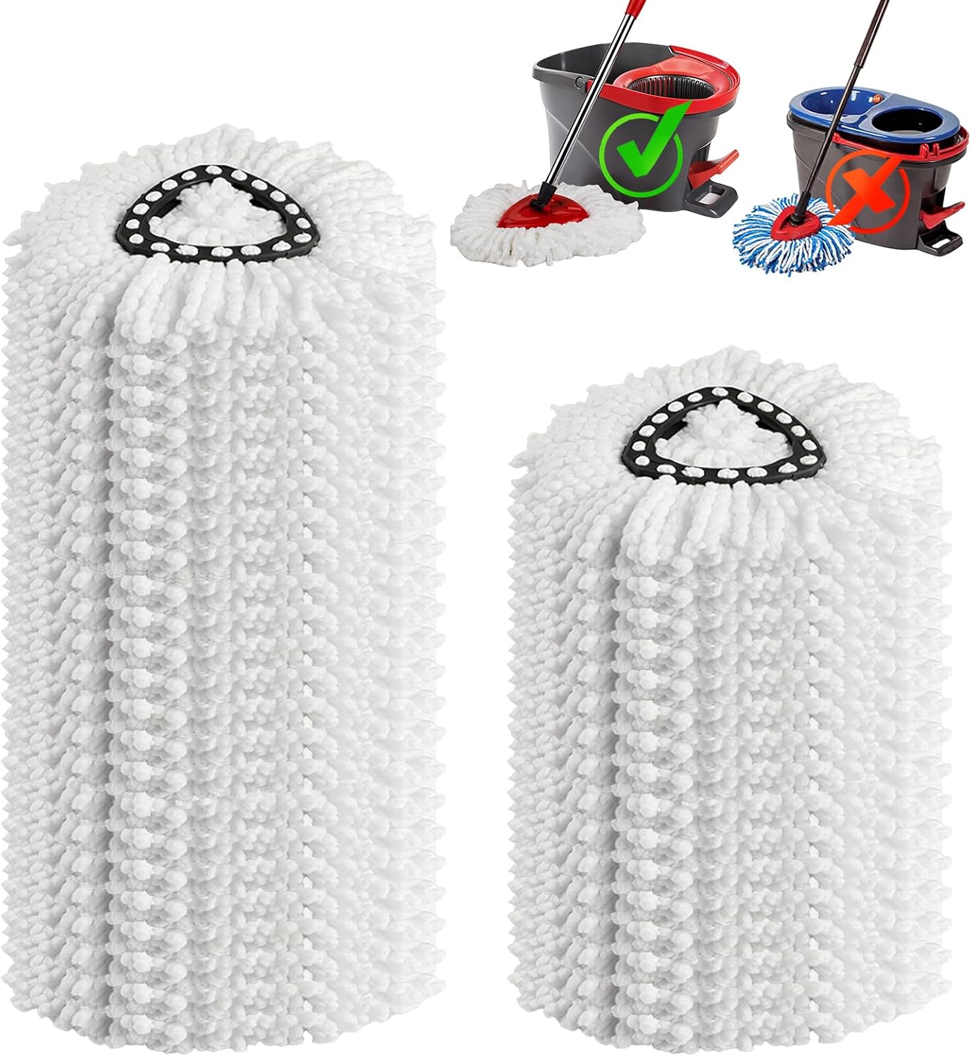 20Pack Spin Mop Replacement Heads, Microfiber Spin Mop Refills for EasyWrin 1-Tank System, 360°