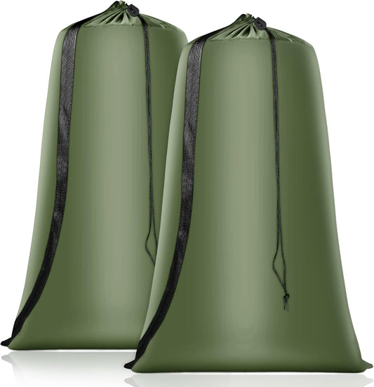 Heavy Duty Laundry Bag 2 Pack XL Nylon Laundry Bags with Straps, Washable Large Dirty Clothes