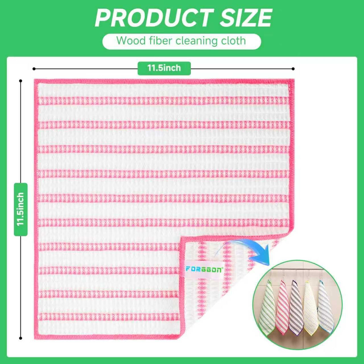 Wood Fiber Cleaning Cloth-15pcs, Super Absorbent Cleaning Cloth, No Oil Stains, Household No Stripe