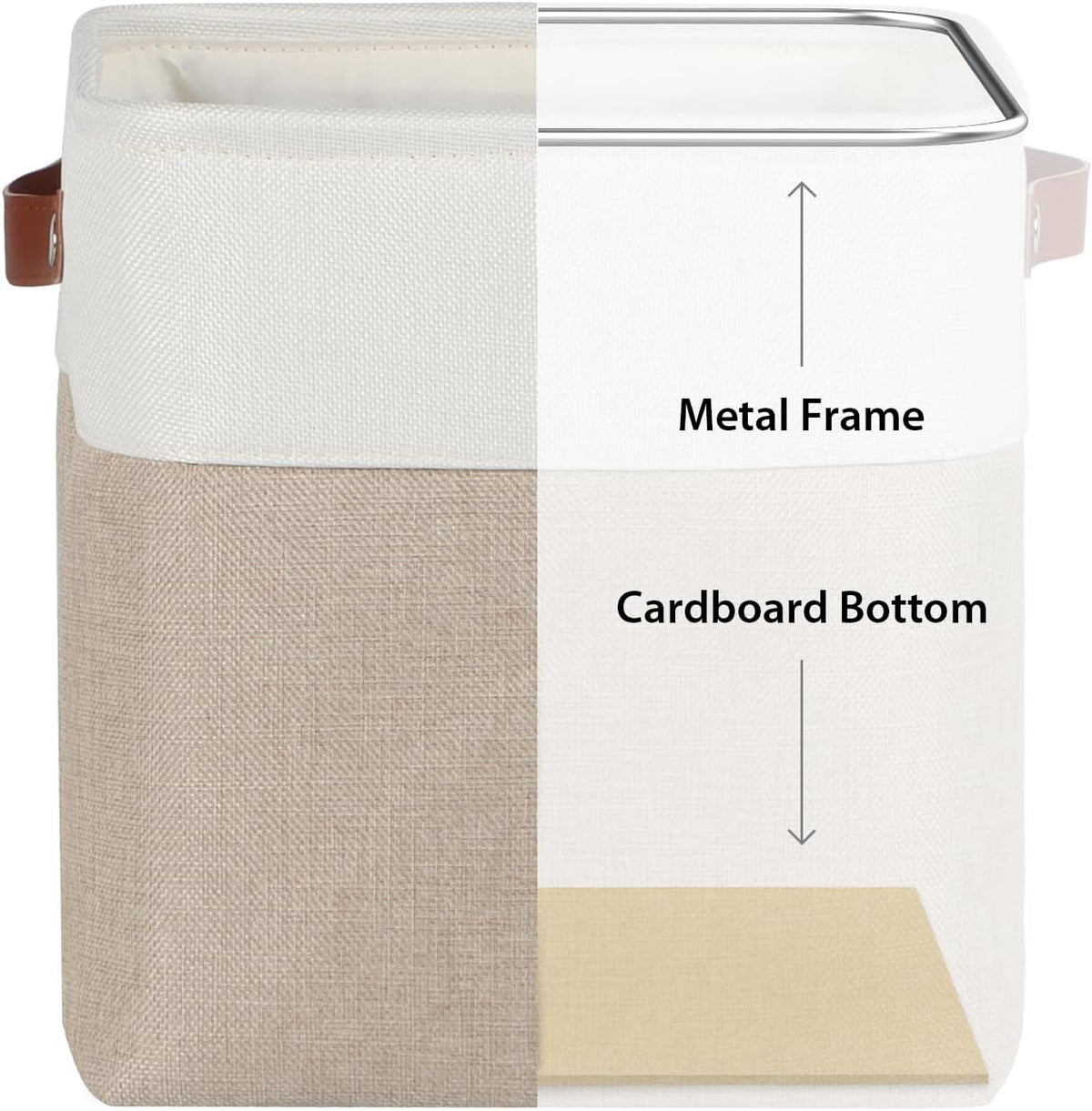 Univivi 4 PC Foldable Storage Baskets,10.5 inch Fabric Storage Bins for Shelf with Hard