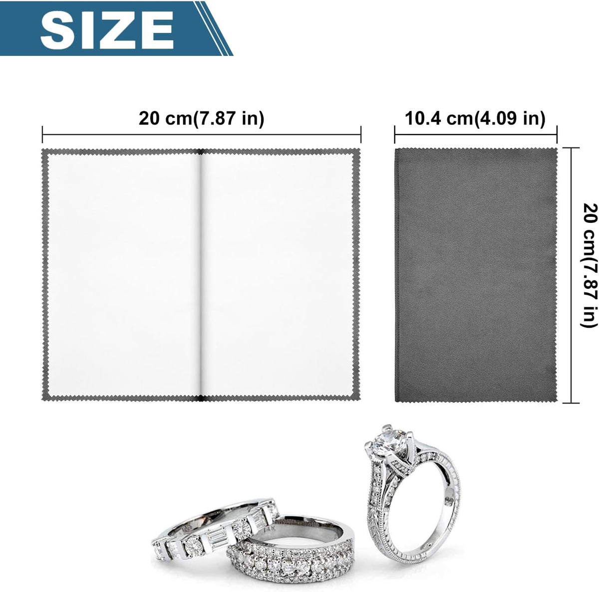 SEVENWELL Silver Polishing Cloth, Jewelry Cleaner Cloth for Sterling Silver Jewelry, Gold