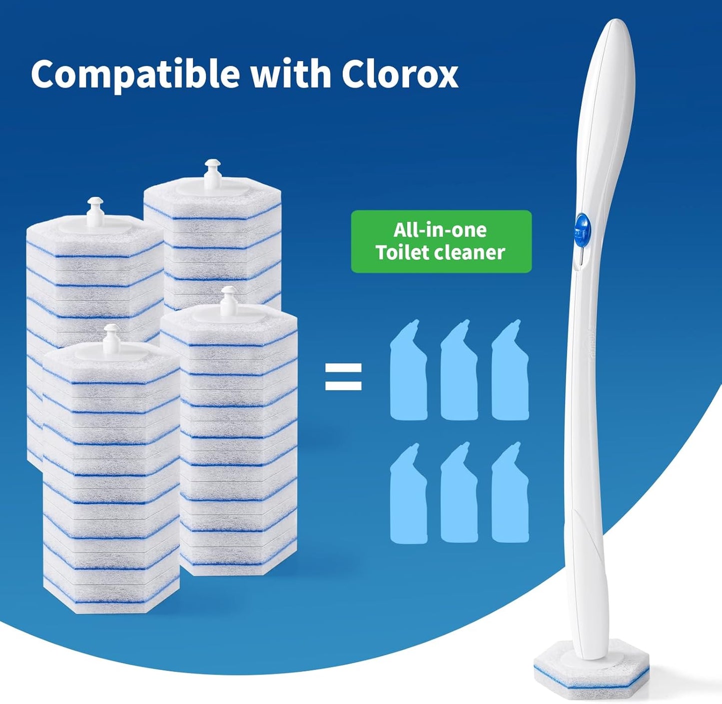 oshang Toilet Cleaner Refills, Toilet Refill Pads, Disposable Toilet Brush Heads for Toilet and