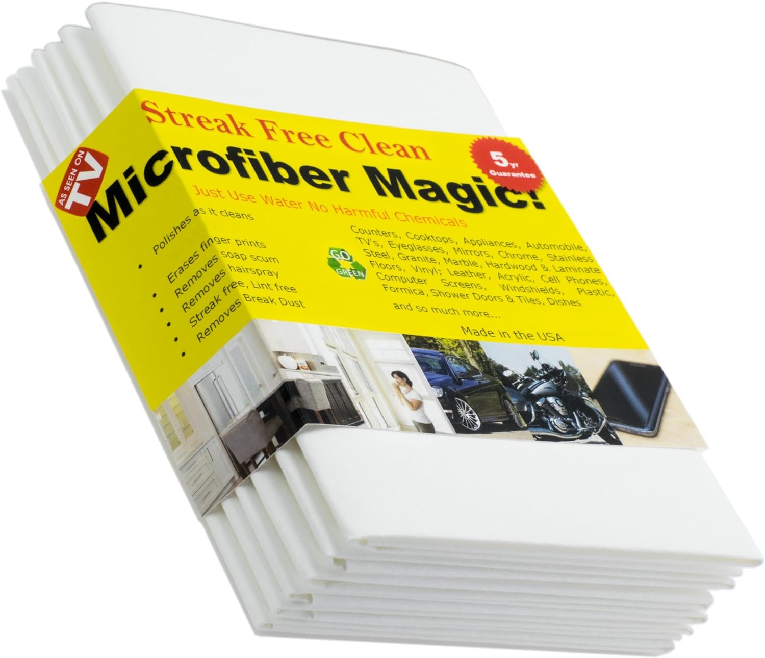 Microfiber Magic Streak Free Cleaning Cloth 6 Pack Clean Any Surface With Just Water Eco Friendly