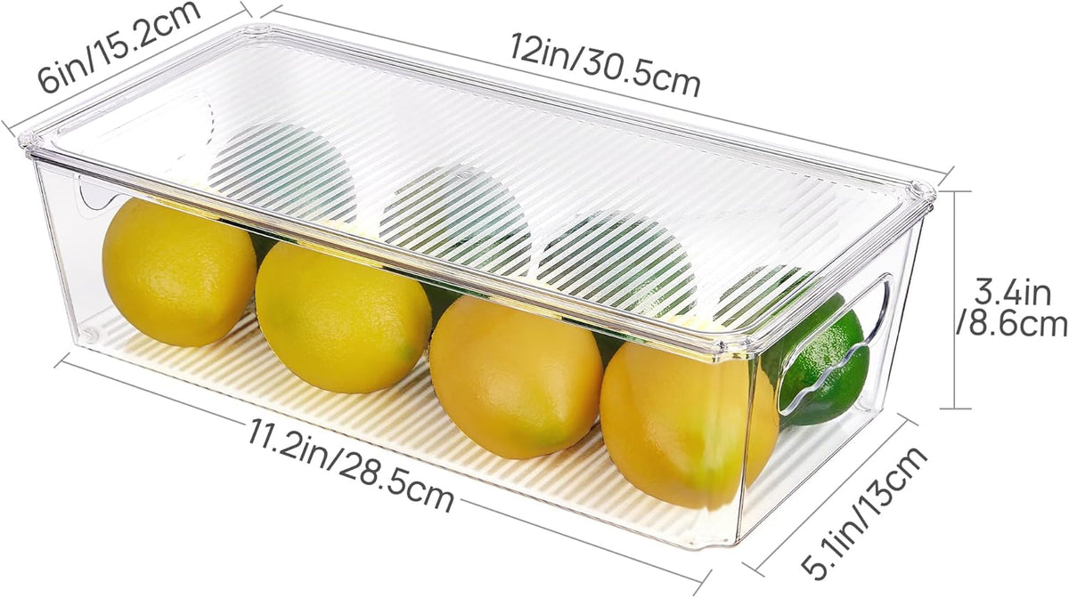 Vtopmart 12pcs Clear Organizers and Storage Bins with Lids, Stackable Plastic Storage Containers