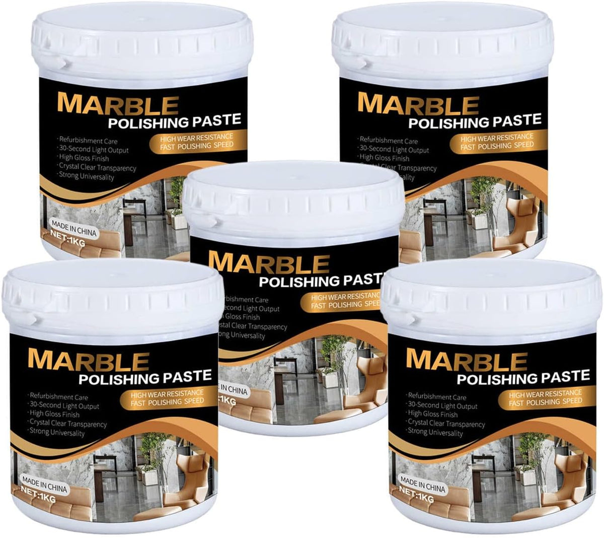 Marble Polishing Paste Kit, Marble Polishing Compound, Countertop Cleaner, Quartz Polish, Sealant &