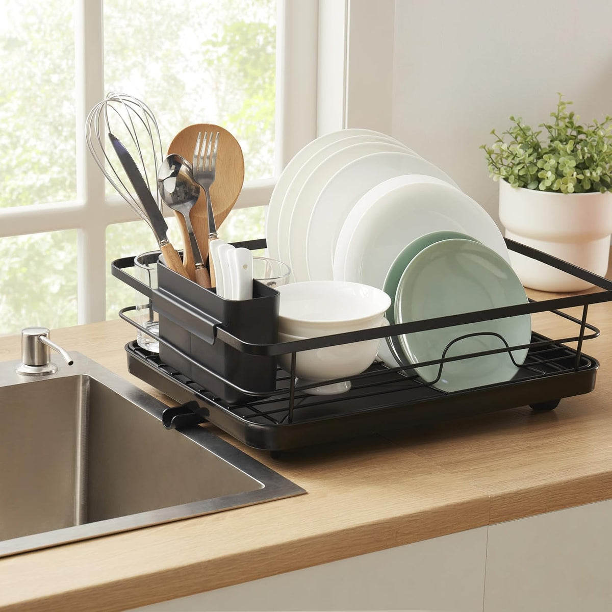 Dish Drying Rack 3 Piece Dish Drainer with Drainboard Set for Kitchen Counter – Kitchen Dish Rack
