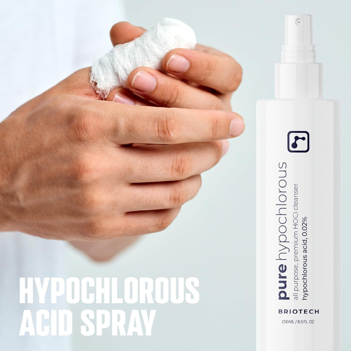 BRIOTECH Pure Hypochlorous Acid Spray and Cleanser, Original Premium HOCl Topical Solution