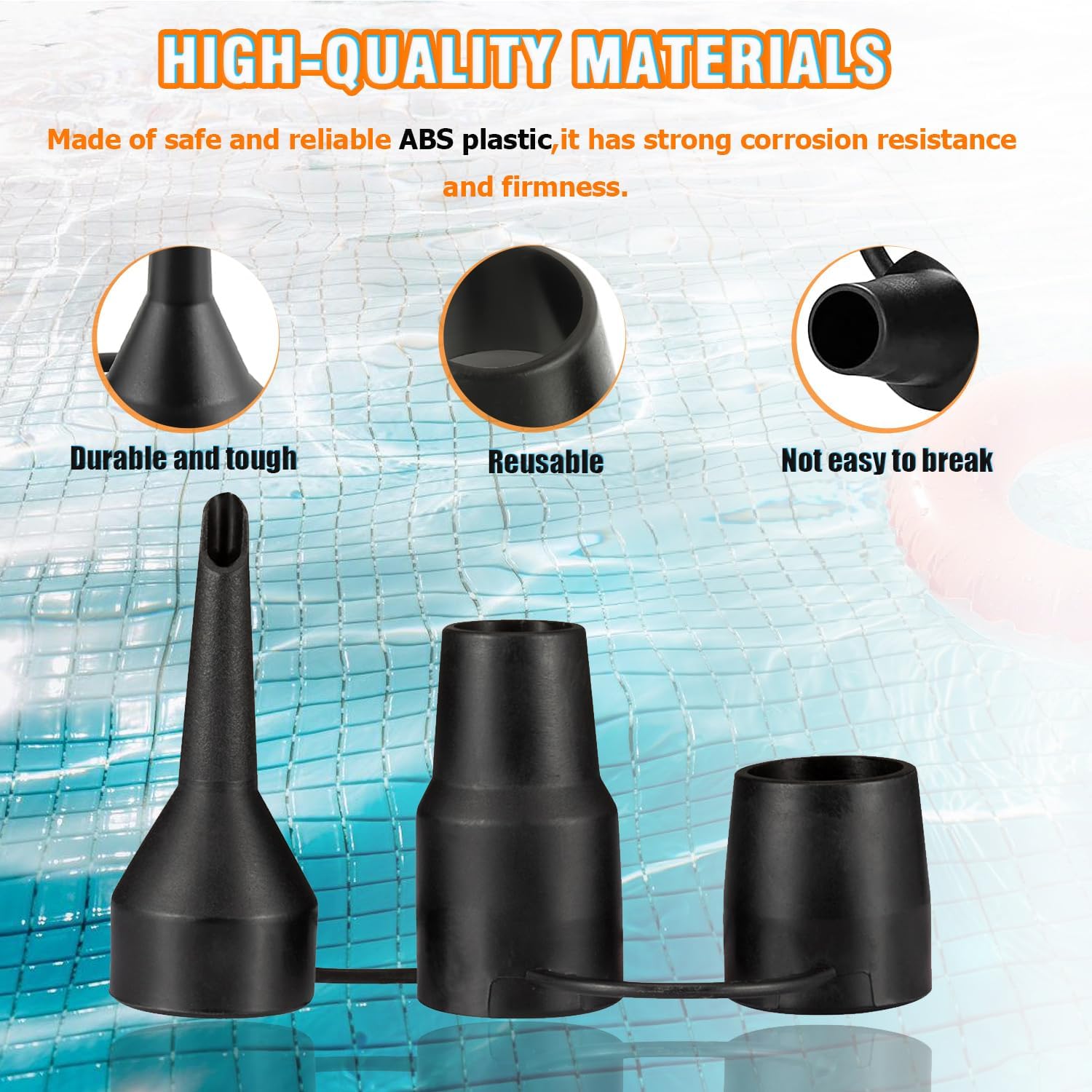 Air Pump Replacement Nozzles, 3 Set Replacement Nozzles, 3 Sizes Air Pump Attachments for