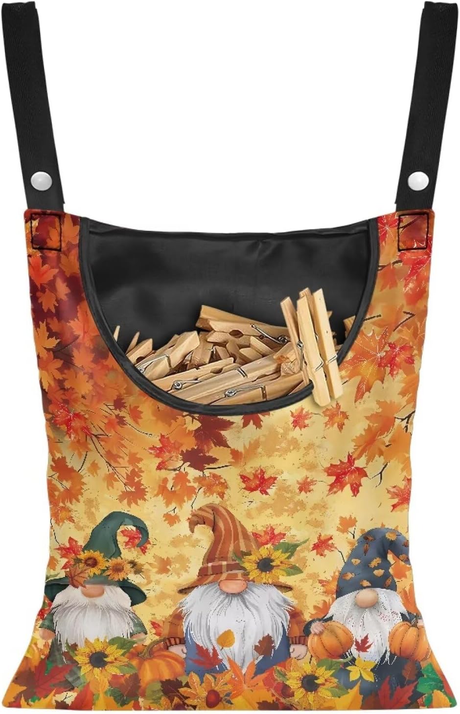 Autumn Goblins Clothespin Bag with Hanging Rope 14.5 x 12 Inch Summer Waterproof Laundry Clothes