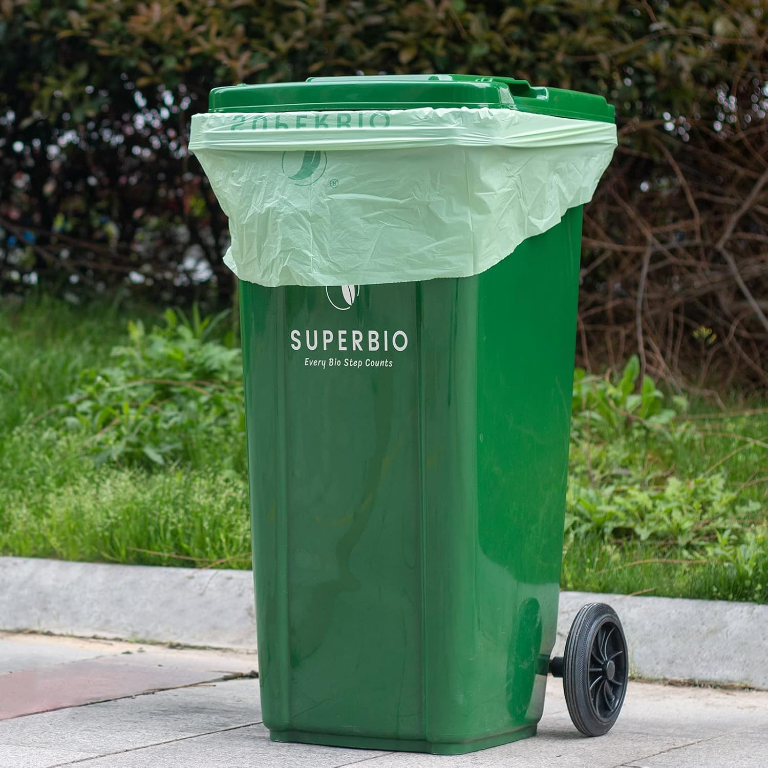 SUPERBIO 33 Gallon Compostable Yard Waste Bags, Lawn & Leaf Bags, 40 Count, ASTM D6400, BPI and OK