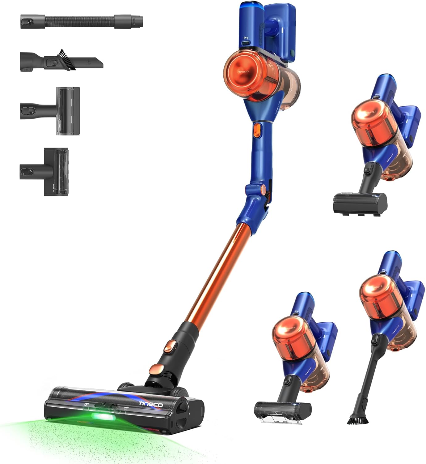 Tineco Pure ONE S70 Cordless Vacuum Cleaner, 200AW Powerful Suction, 3D Sense Pro Cleaning System
