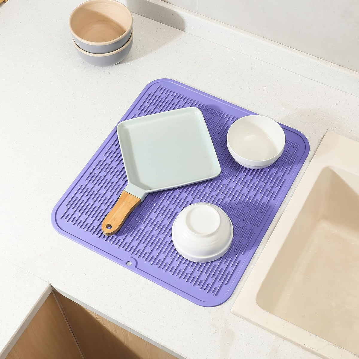 Silicone Dish Drying Mat for Multiple Usage,Easy clean,Eco-friendly,Heat-resistant Silicone Mat for