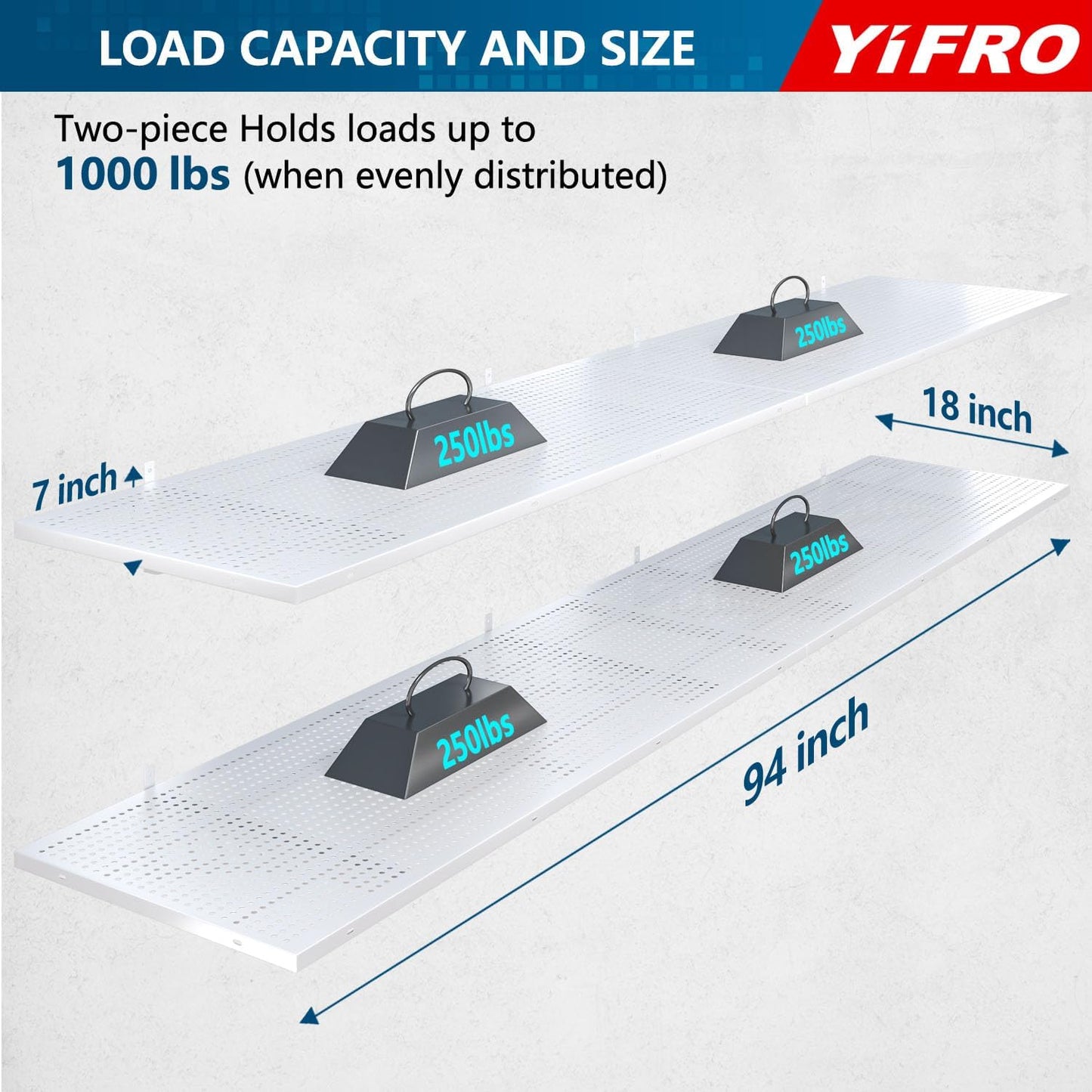 4-Pack 1.5x4ft Heavy Duty Garage Wall Shelving, 1000 lbs Load Capacity, Garage Storage Rack with
