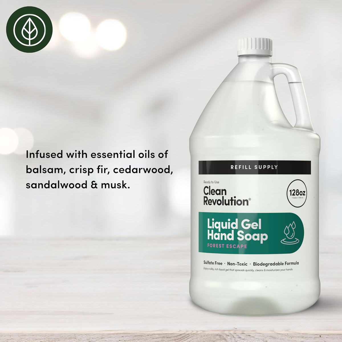 Clean Revolution Liquid Gel Hand Soap, Silky Rich Liquid, Quick Lather, Fast Rinsing, Contains Real