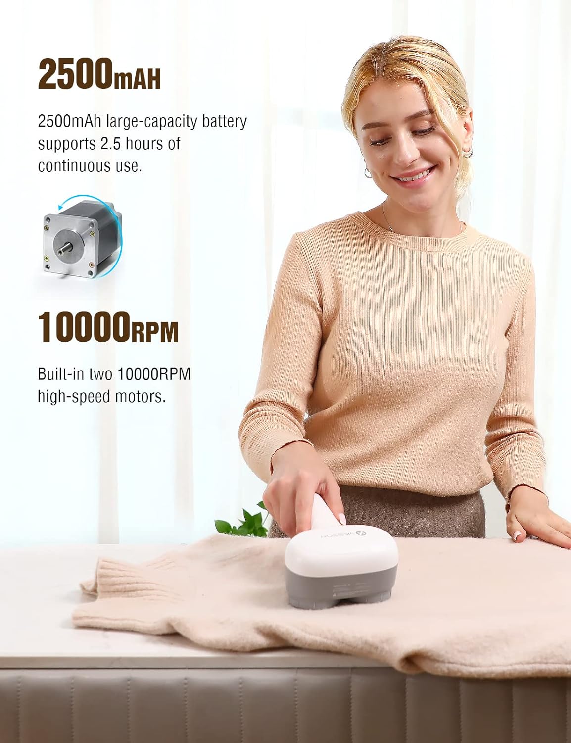 VASSON Fabric Shaver, Electric Lint Remover, Rechargeable Lint Shaver, Sweater Shavers to Remove
