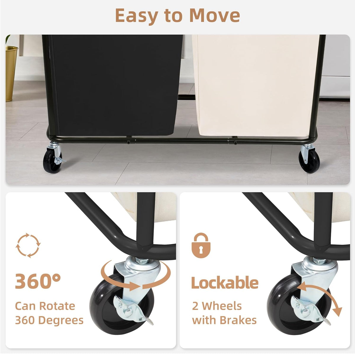 STORAGE MANIAC Commercial Laundry Hamper with Heavy Duty Steel Frame, 74 Gal. Industrial Laundry