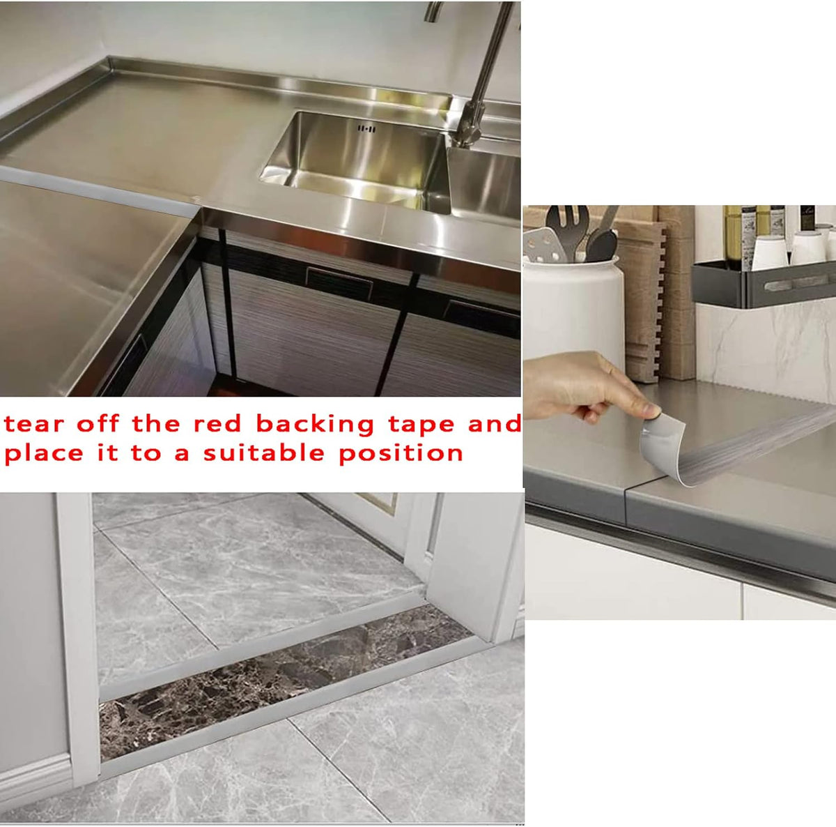 Floor/Door Flat Transition Strip & Self-Adhesive Vinyl Edge Trim - Laminate Gap Covering Joining