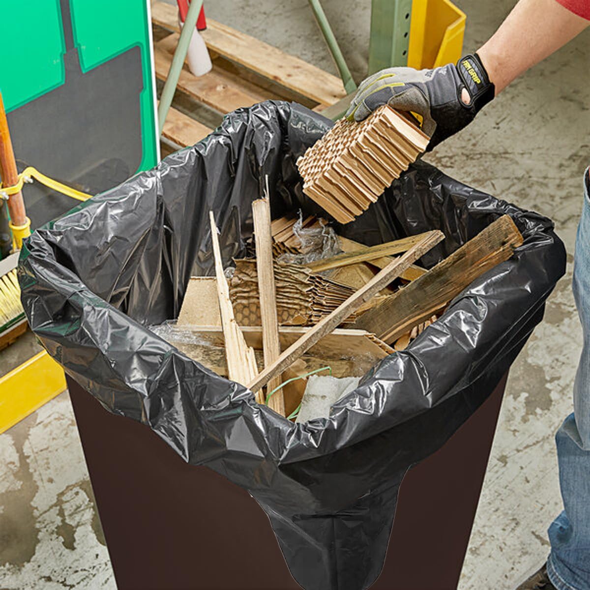 Contractor Heavy Duty Trash Bags 42 Gallon | 10 Count | 3 MIL | 32.8" X 46" | Large Black Flap Tie