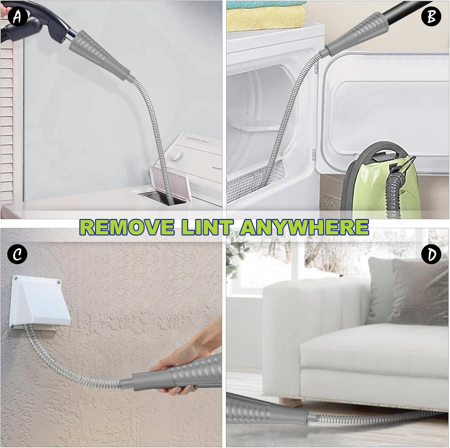 Sealegend Dryer Vent Cleaner Kit Dryer Lint Vacuum Attachment Lint Remover,Dryer Vent Vacuum Hose