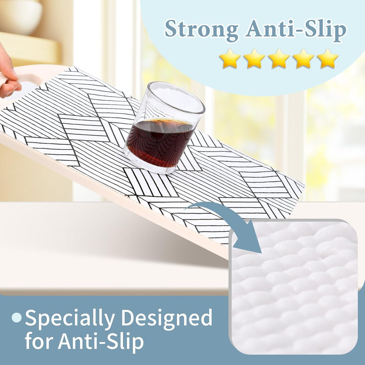 Shelf Liners for Kitchen Cabinets Non Adhesive Shelf Liner Paper Non-Slip Thickened Drawer Liner