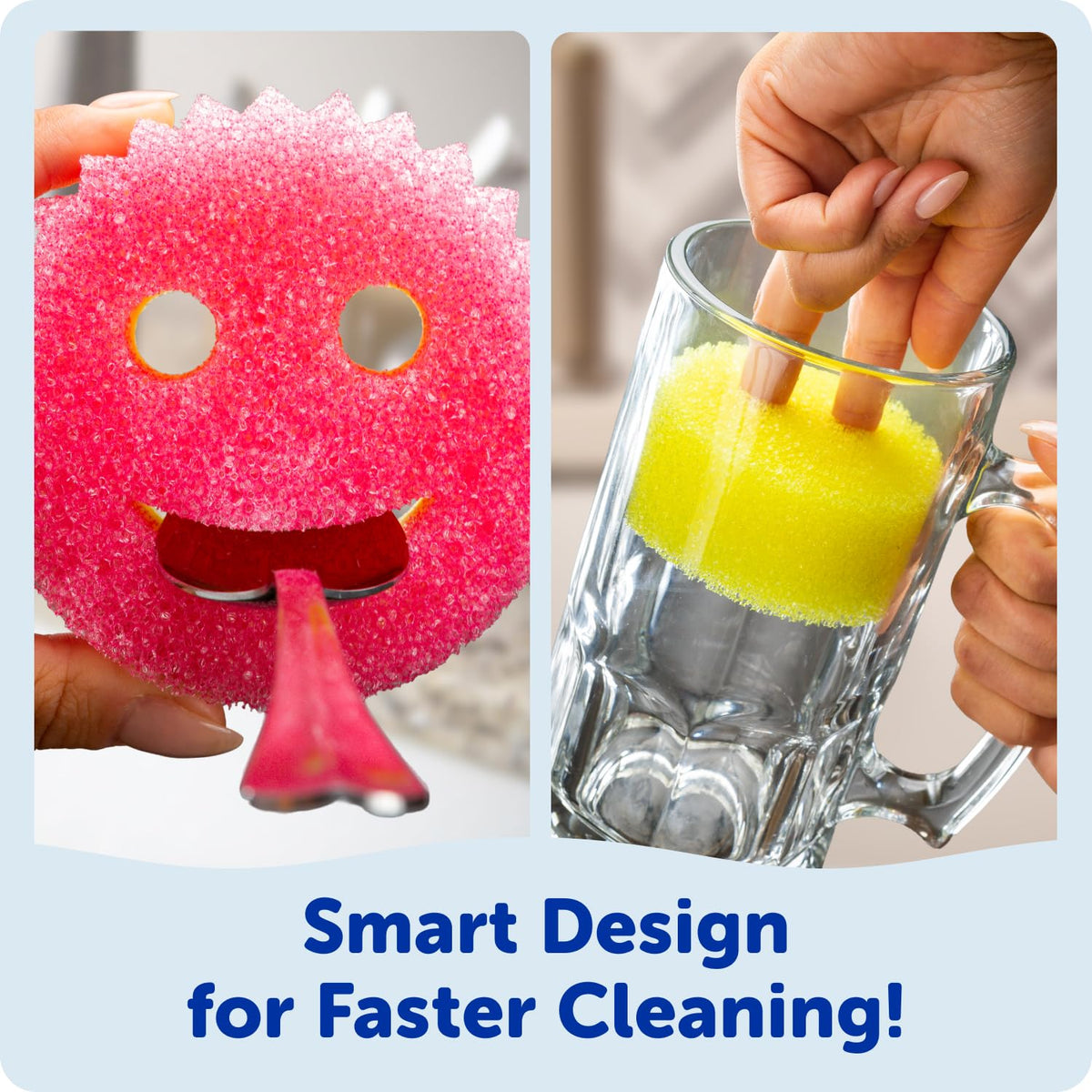 Scrub Mommy Kitchen Sponges - Dual-Sided Dish Sponges for Scrubbing - Non-Scratch Cleaning Sponges
