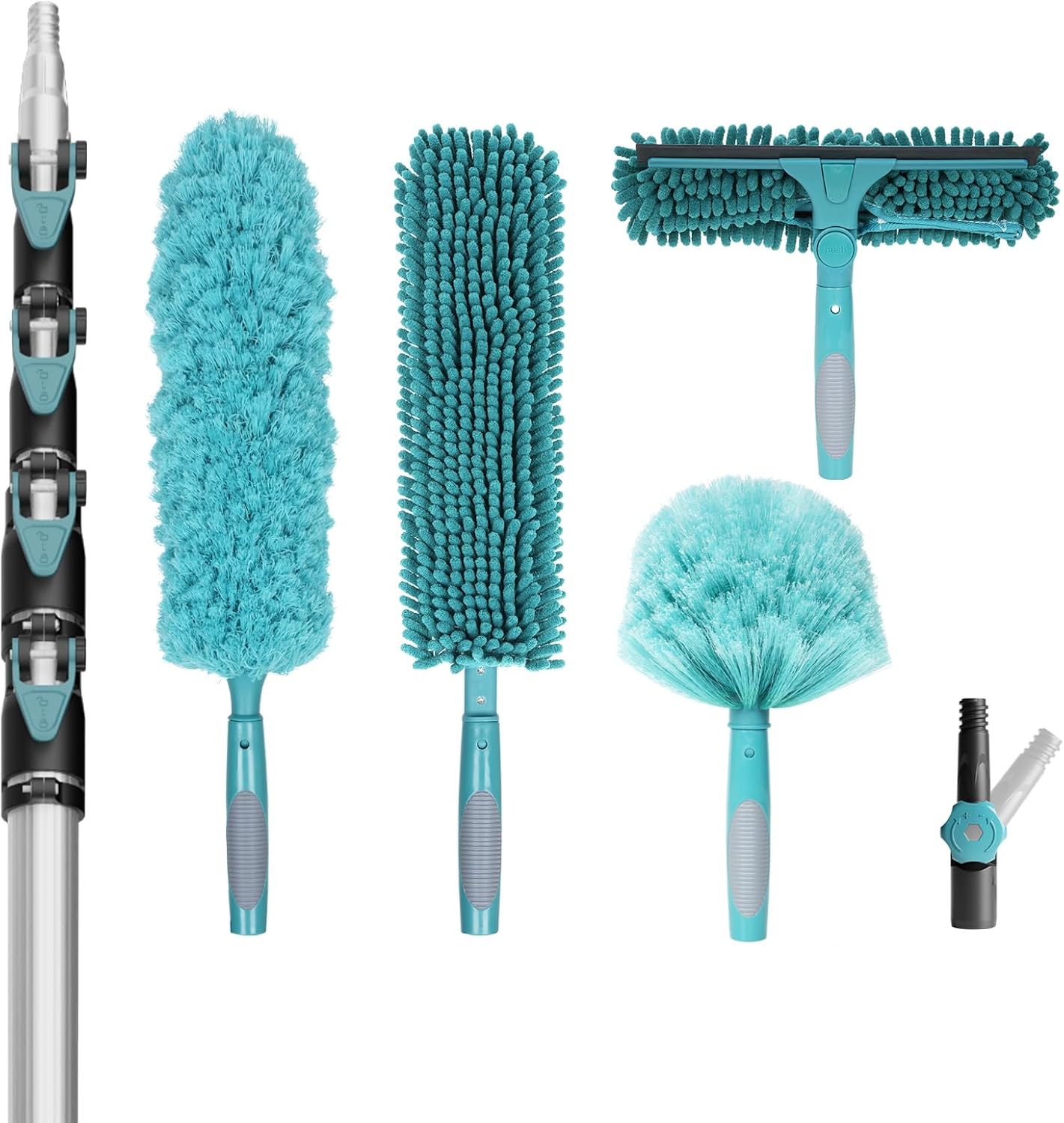 36 Foot High Reach Duster Kit with 7-30FT Extension Pole High Ceiling Dusting and Window Cleaning