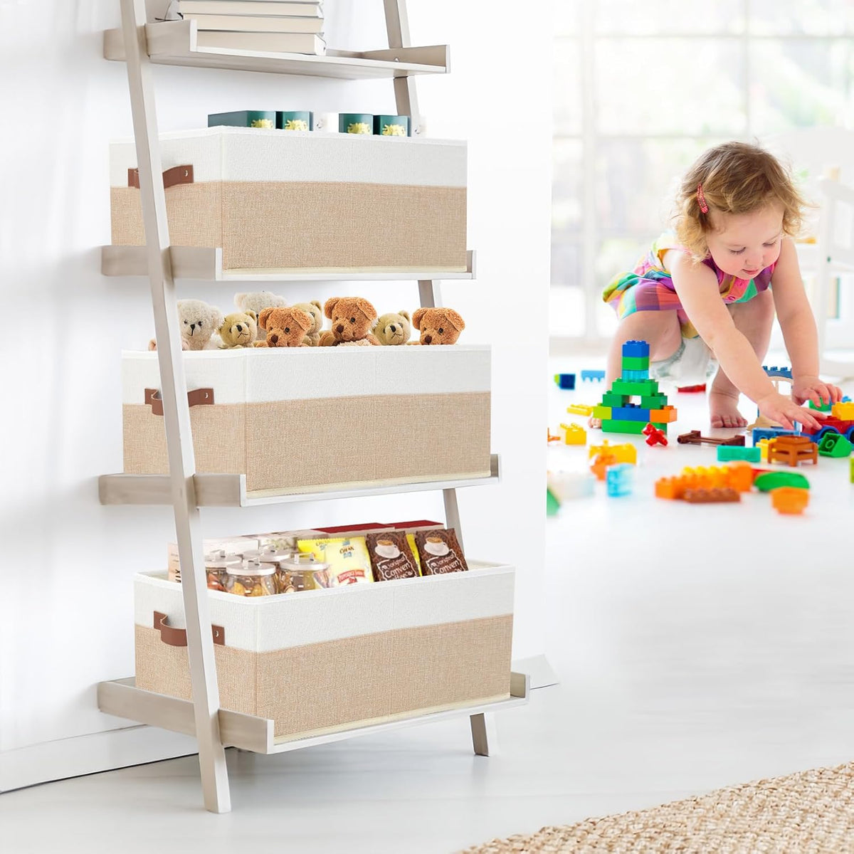 Closet Organizer Bins 3 Pack, Large Storage Bins for Shelves, Foldable Closet Storage Boxes Baskets