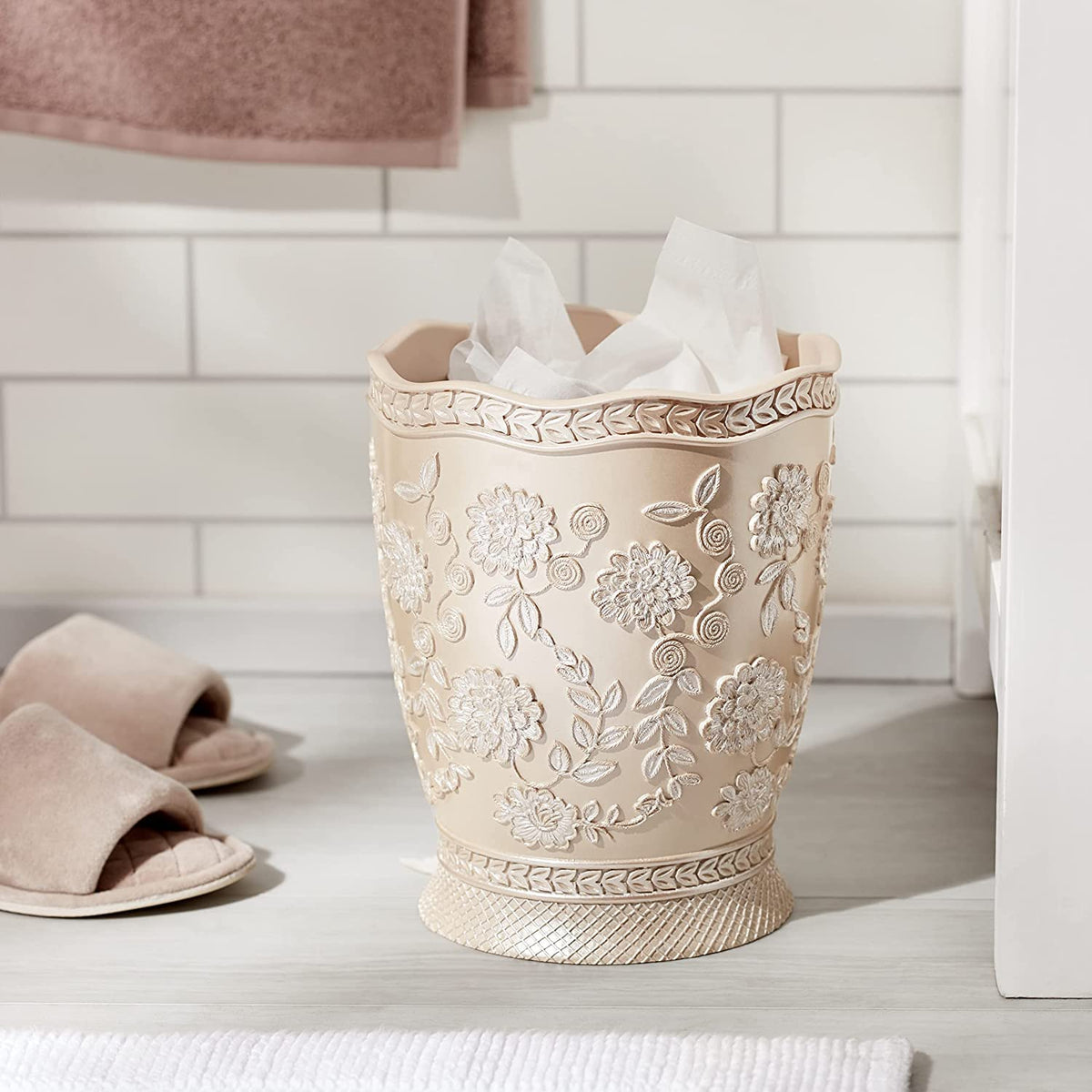 Zahari Home Decorative Trash Can for Bathroom, Office & Bedroom - 2.1 Gallons Stylish & Small Trash