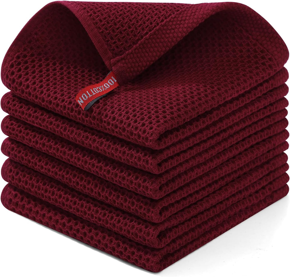 Homaxy 100% Cotton Waffle Weave Kitchen Dish Cloths, Ultra Soft Absorbent Quick Drying Dish Towels