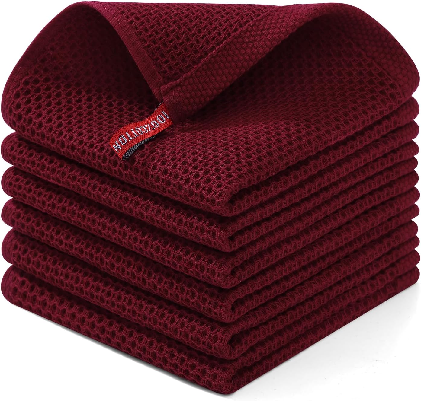 Homaxy 100% Cotton Waffle Weave Kitchen Dish Cloths, Ultra Soft Absorbent Quick Drying Dish Towels
