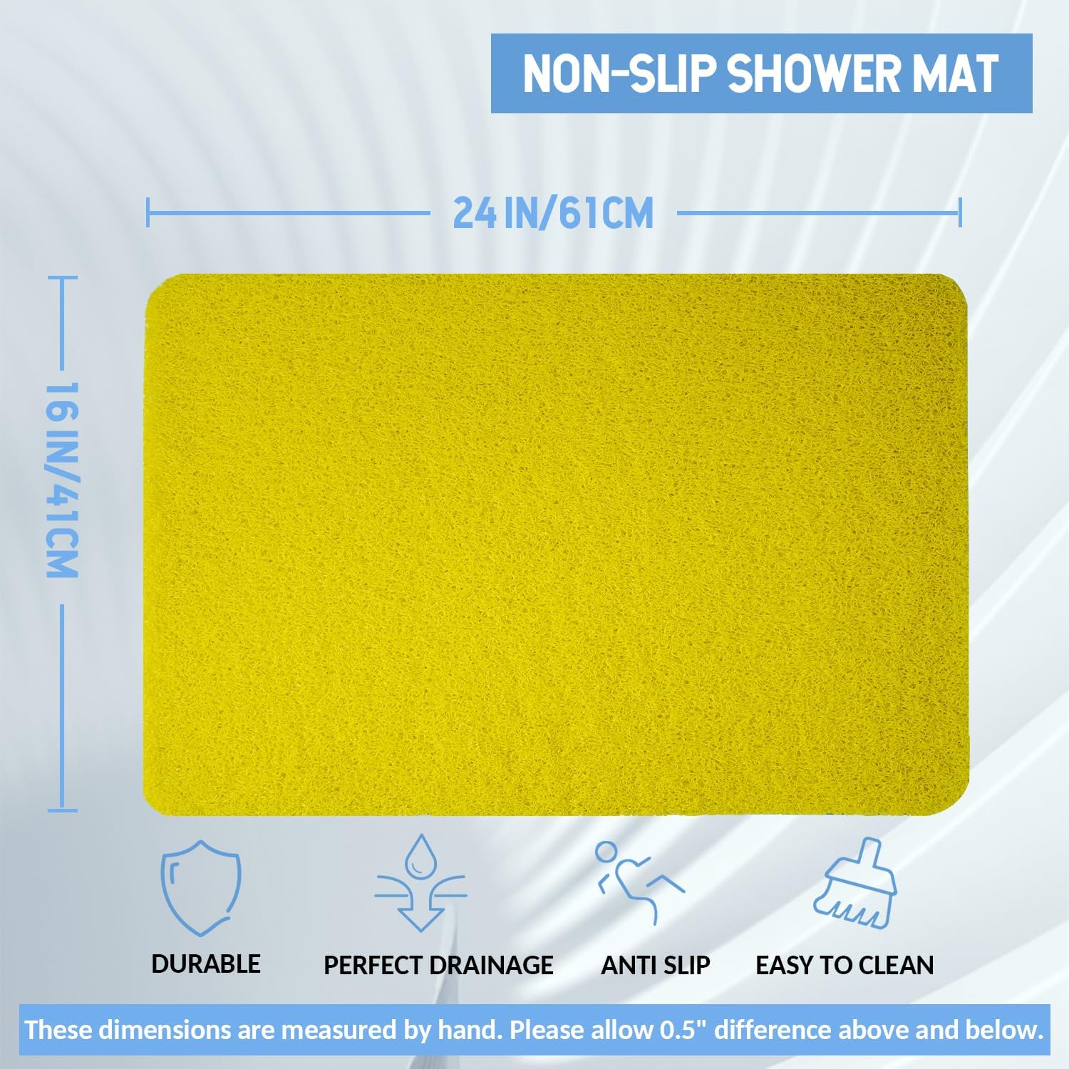 Non-Slip Bathtub Mat, 2 Pack Anti Slip Shower Mat, Fast Drying Bathtub Mats, Foot Scrubber Mat