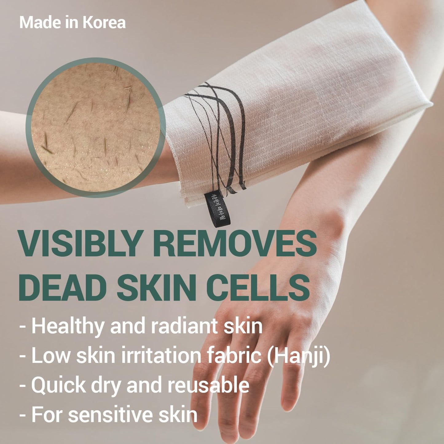 DEARCUS Korean Exfoliating Washcloth Towel 2Pcs, Hanji Bath Washcloths Mitt Scrub Body Washcloth