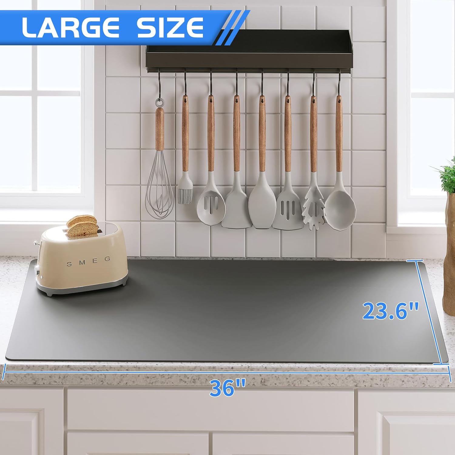 Warome Silicone Mats for Kitchen Counter, 36"X 23.6" Heat Resistant Mats for Countertop, Extra