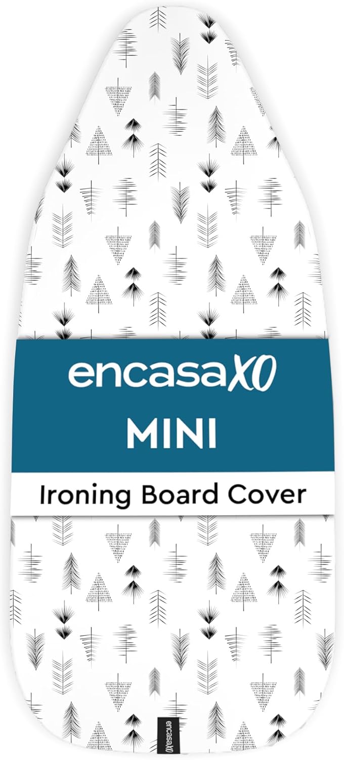 Encasa XO Ironing Board Cover and Pad 28"x12" - Thick 3mm Felt Padding, Drawstring Tightening &