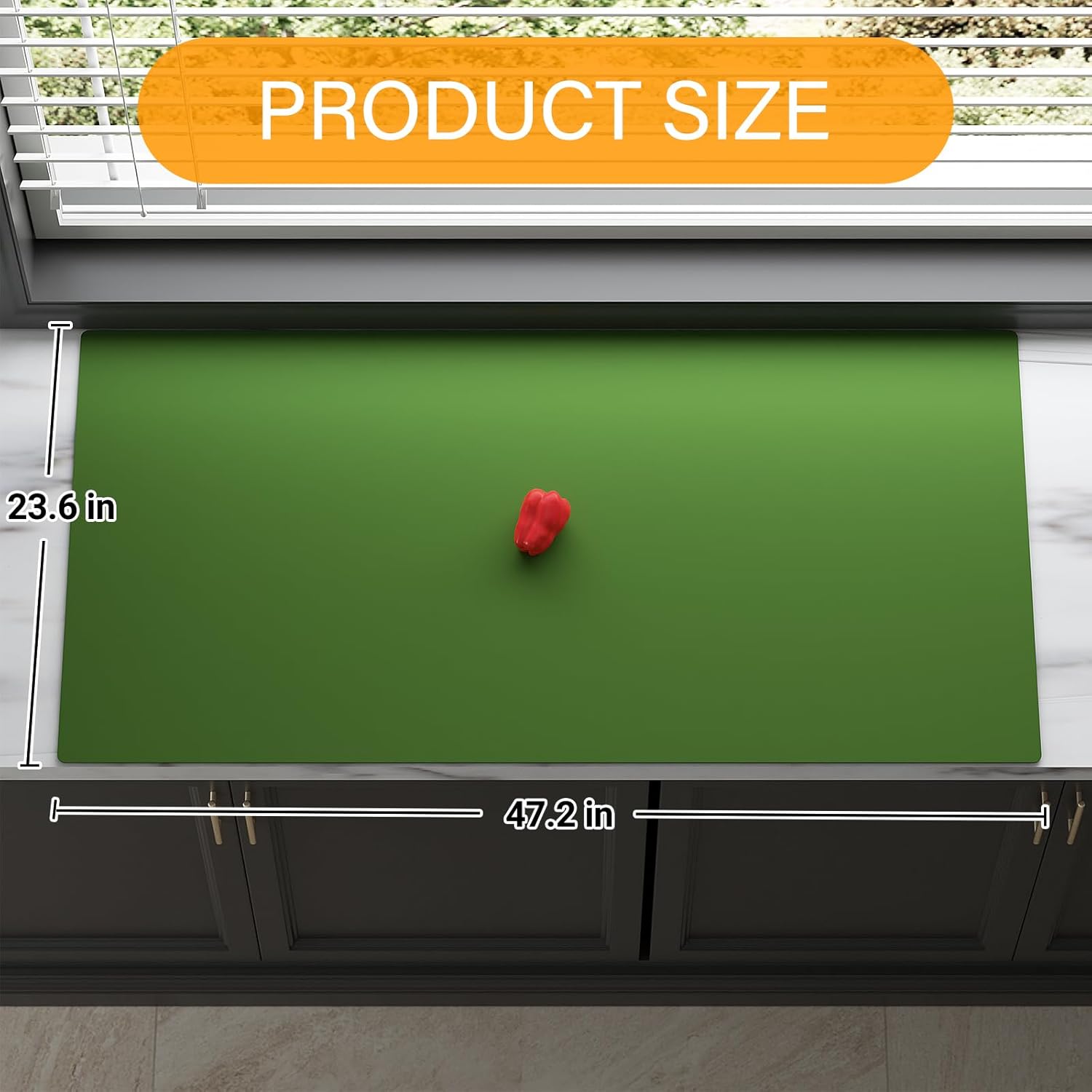 Quality Silicone Table Mat 47x24 Inch - High Heat Resistant (Lab Tested 482°F), Non-Slip