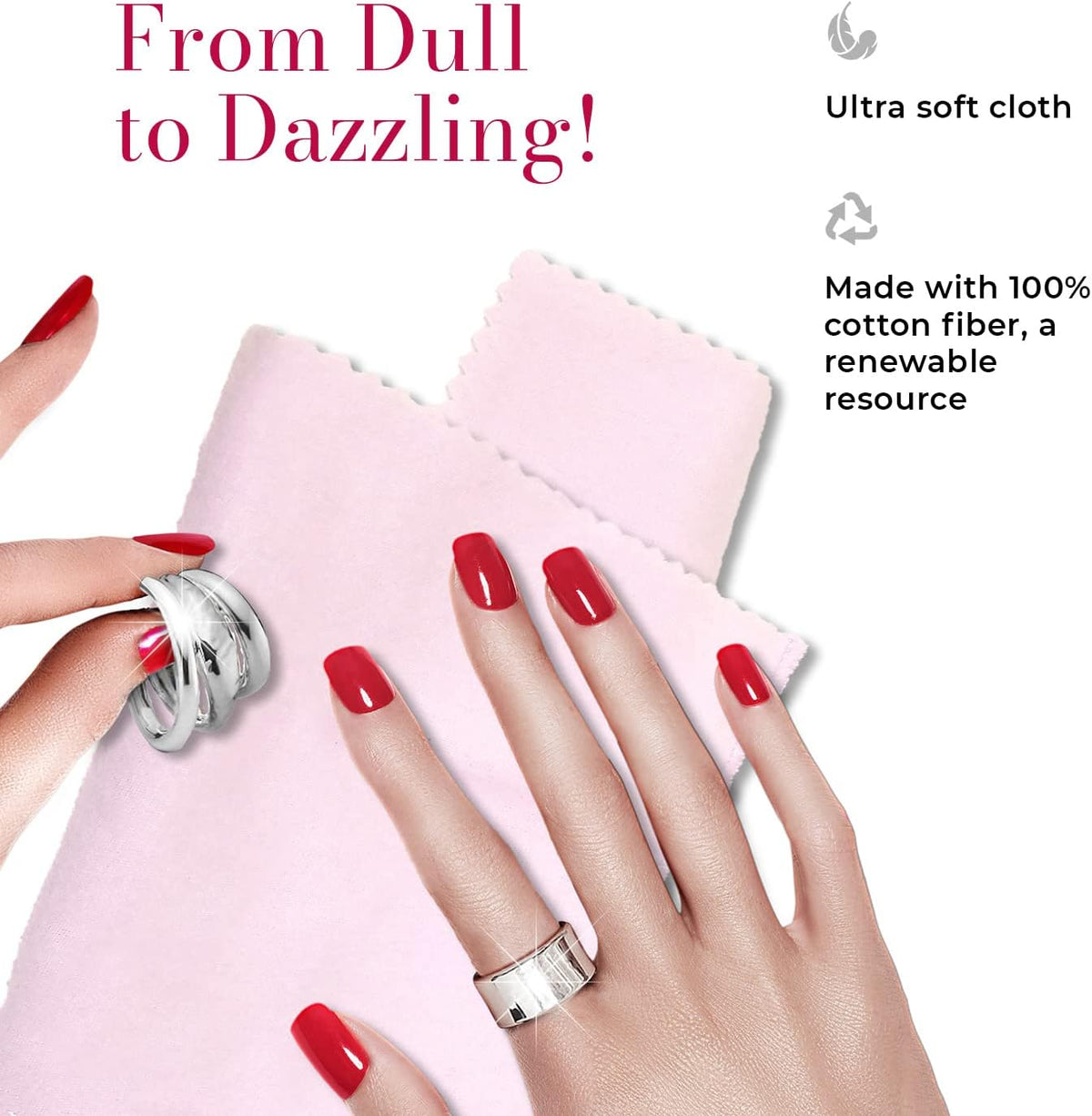 CONNOISSEURS Premium Edition Extra Large Polishing Cloth for Silver Jewelry - Ultrasoft Fabric with