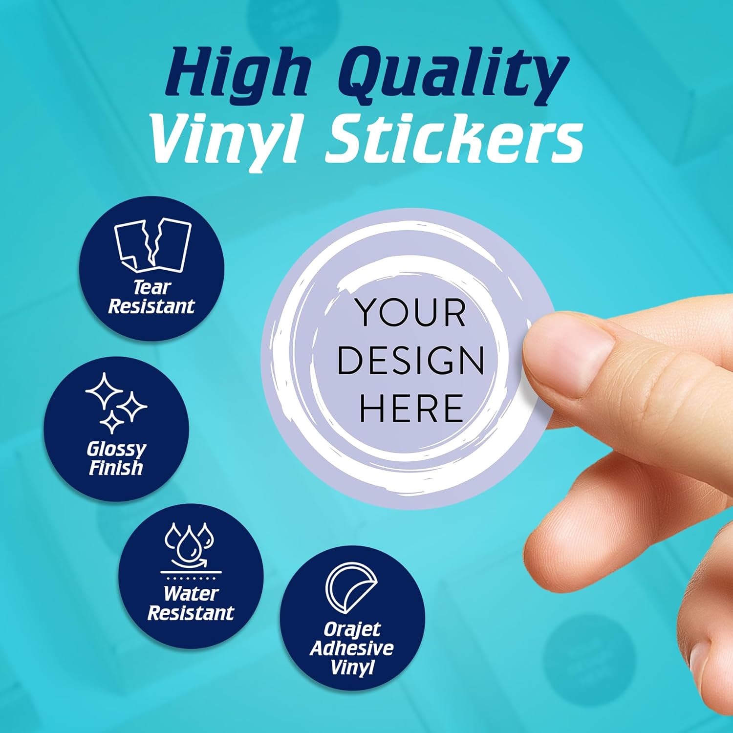 100 Custom Vinyl Stickers - Upload Your own Image, Text, Design, Logo - Personalized Logo Labels